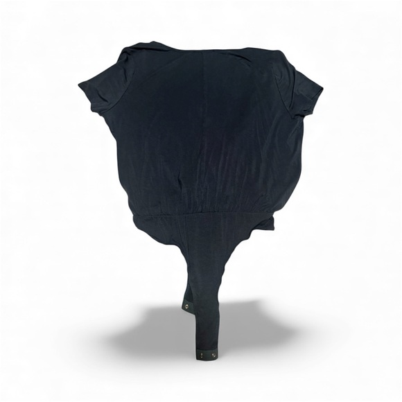 NWOT Lulus Marren Slate Blue Short Sleeve Surplice Bodysuit - Size XL - Picture 3 of 3